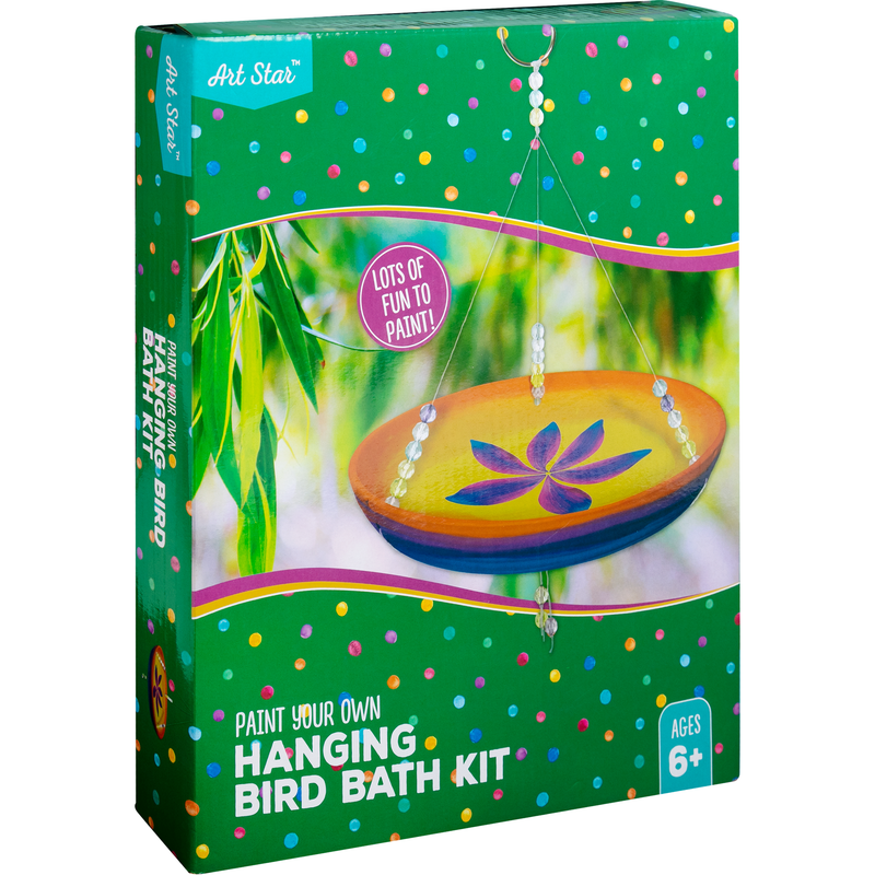 Forest Green Art Star Paint Your Own Hanging Ceramic Bird Bath Kit Kids Activities