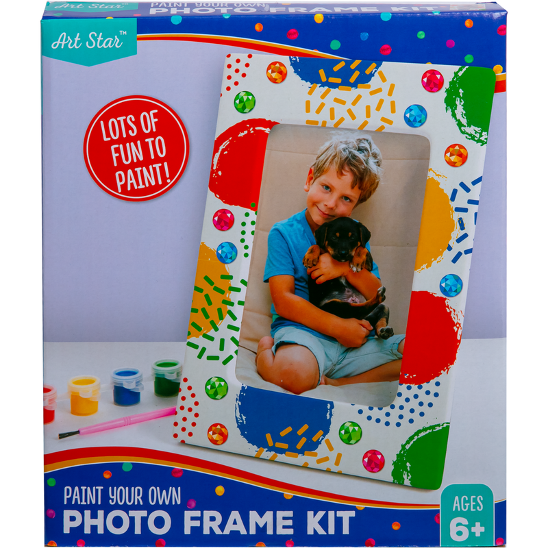 Dark Gray Art Star Paint Your Own Ceramic Photo Frame Kit Kids Activities