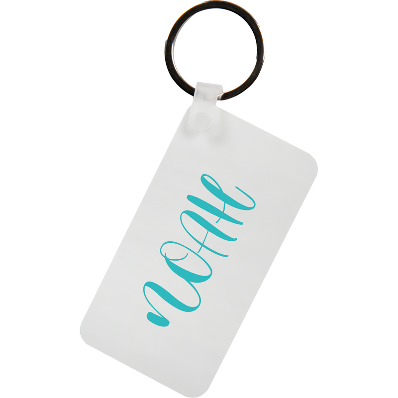 Light Gray Personalisable Plastic Keyring-Rectangle 4x7.6cm Craft Basics