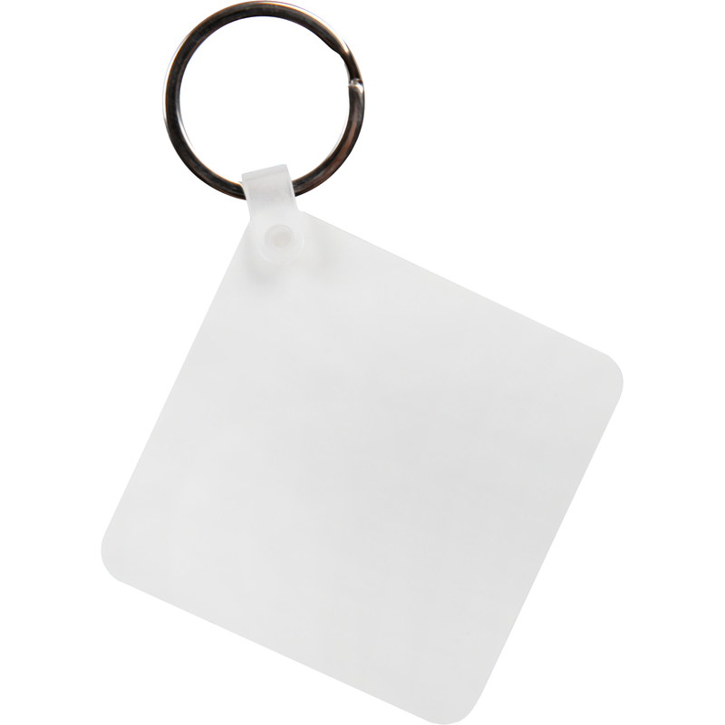 Lavender Personalisable Plastic Keyring-Square 5.7x5.7cm Craft Basics