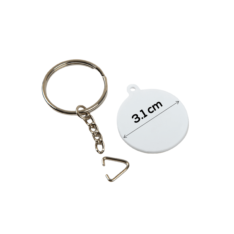 Light Gray Personalisable Plastic Dog Tag-Round (32x2mm) Craft Basics