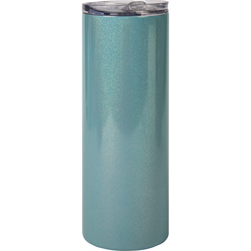 Light Slate Gray Personalisable 20oz/600ml  Glitter Sparkling Stainless Steel Skinny Tumbler w/ Straw(Light  Blue) Craft Basics