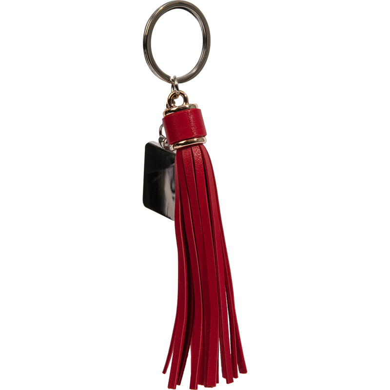 Dark Red Personalisable Rectangle Keychain with Long Tassel- Red 2 x 14cm Craft Basics