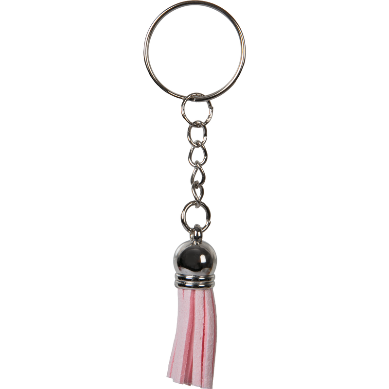 Rosy Brown Personalisable Acrylic  Keyring with Pink Tassel (Rectangle 7*3*0.4cm) Craft Basics