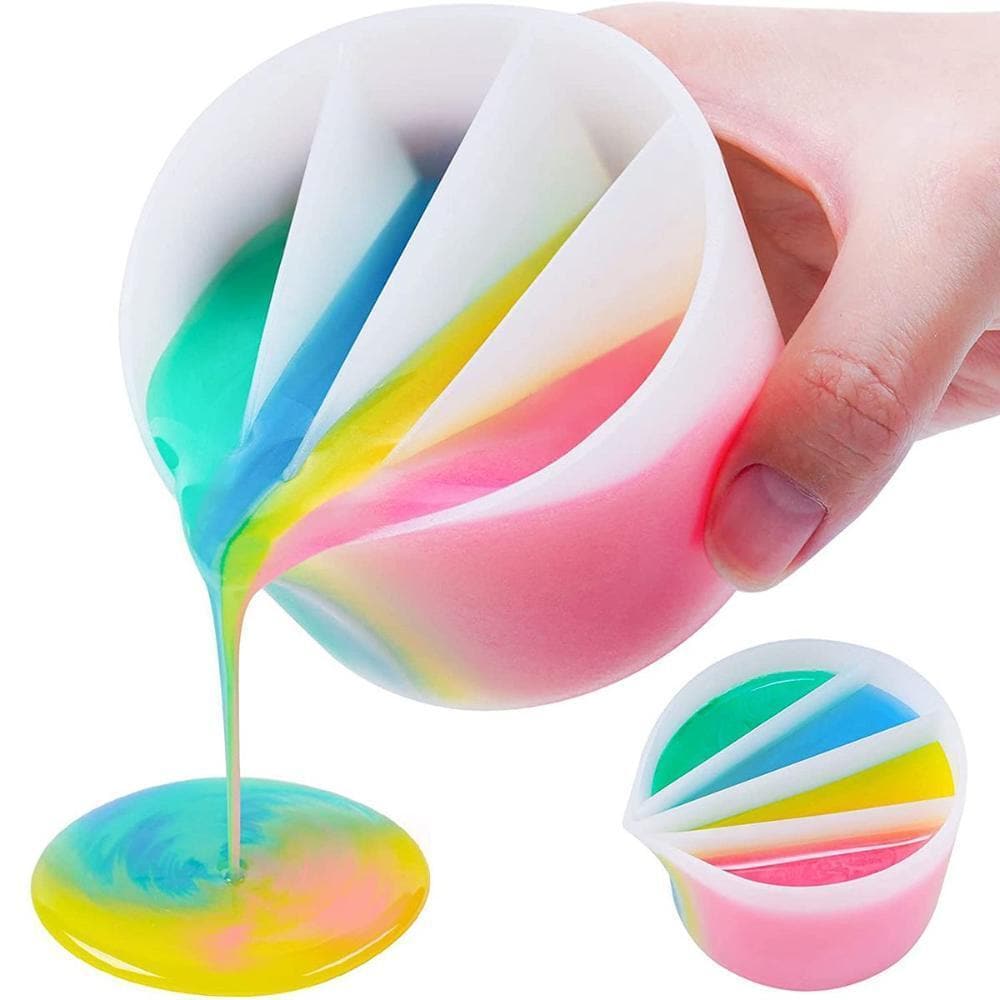 Light Gray Urban Crafter Silicone Pouring Split Cup - 4 Sections Resin Tools & Accessories