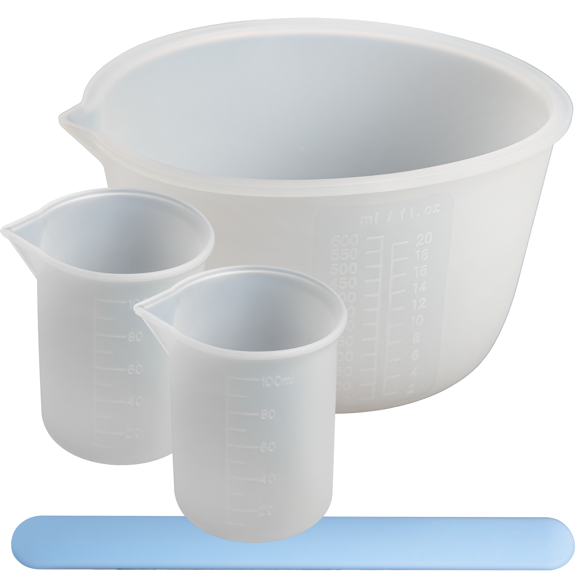 Light Gray Urban Crafter Silicone Mixing Set - 3 x Cups , 1 x Silicone Stir Stick Resin Tools & Accessories