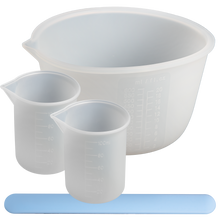 Light Gray Urban Crafter Silicone Mixing Set - 3 x Cups , 1 x Silicone Stir Stick Resin Tools & Accessories