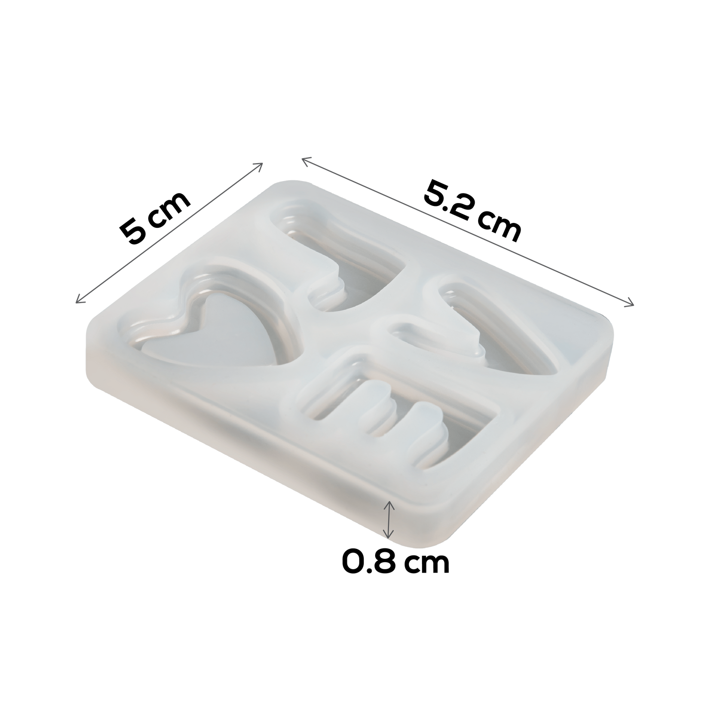 Light Gray Urban Crafter LOVE Silicone Mould 5.8x5x0.8cm Resin Moulds
