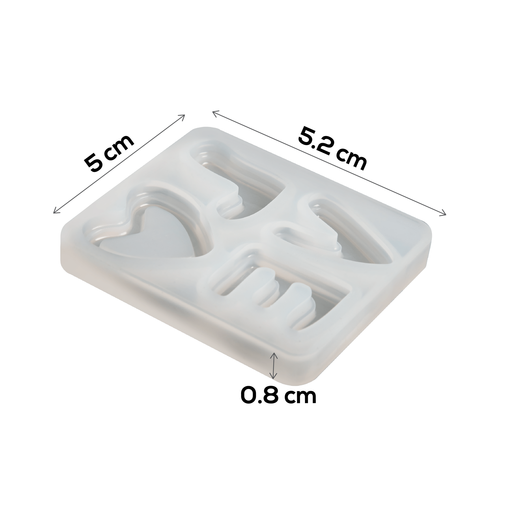 Light Gray Urban Crafter LOVE Silicone Mould 5.8x5x0.8cm Resin Moulds