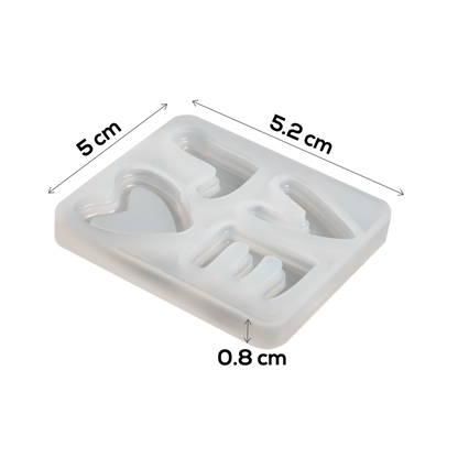 Light Gray Urban Crafter LOVE Silicone Mould 5.8x5x0.8cm Resin Moulds