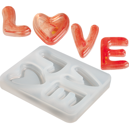 Light Gray Urban Crafter LOVE Silicone Mould 5.8x5x0.8cm Resin Moulds