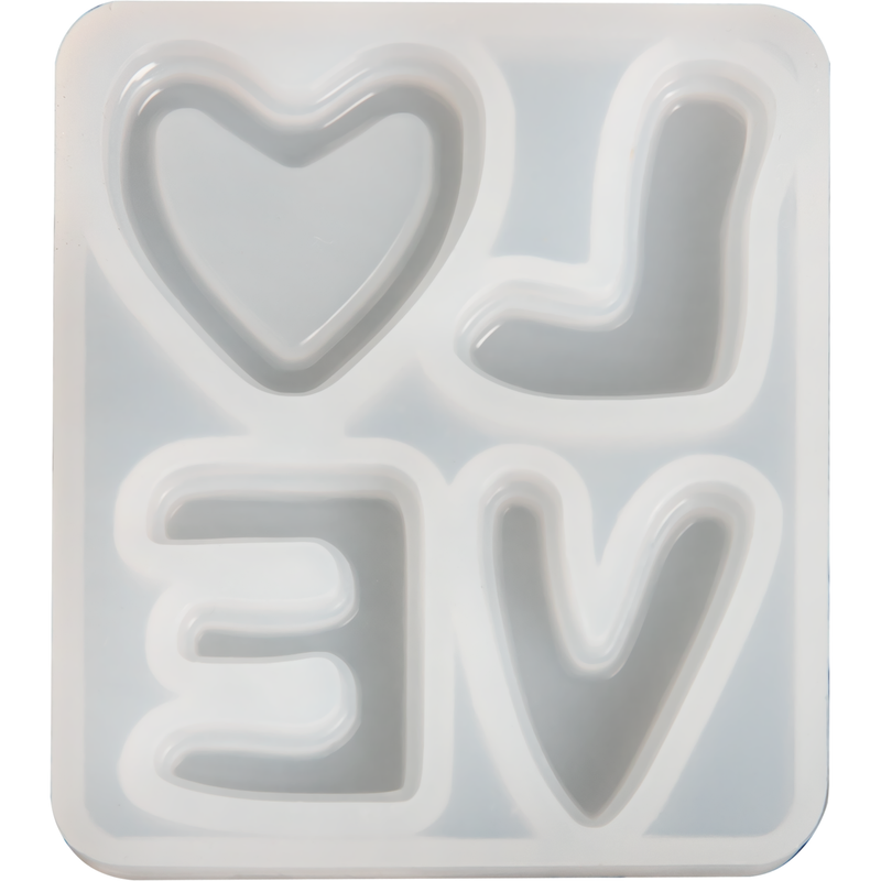 Light Gray Urban Crafter LOVE Silicone Mould 5.8x5x0.8cm Resin Craft