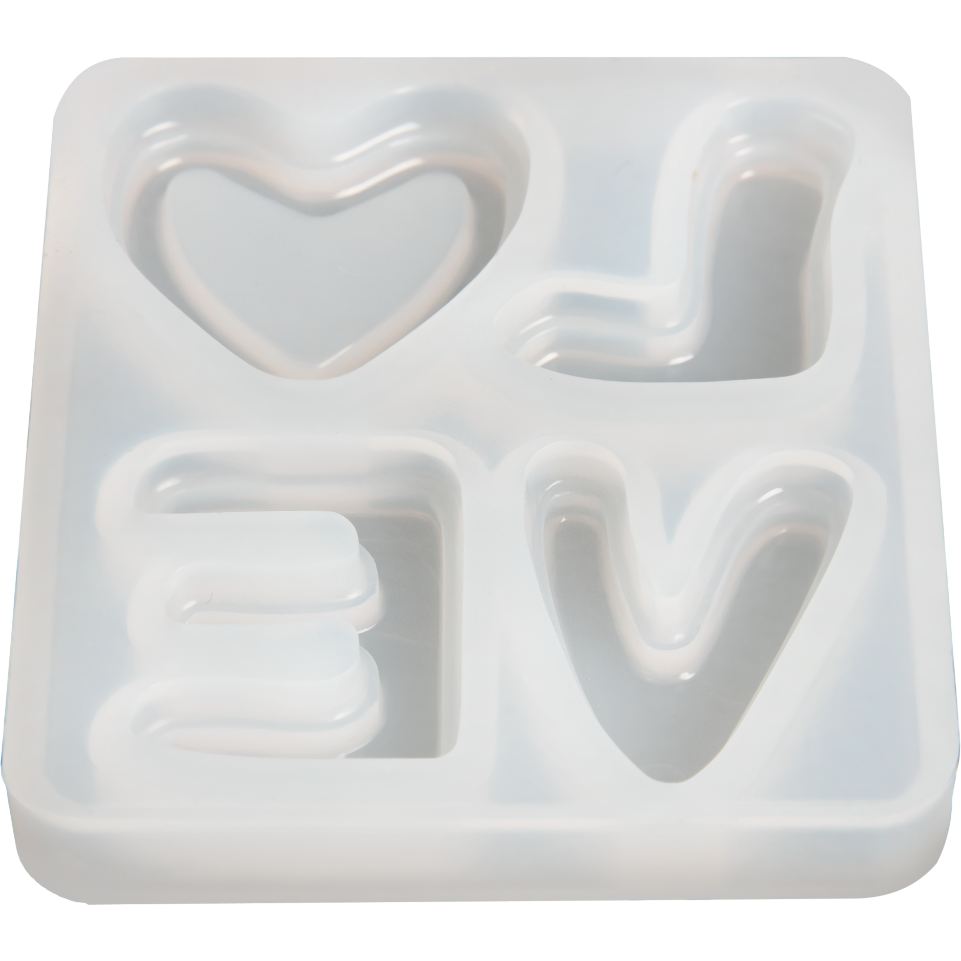 Light Gray Urban Crafter LOVE Silicone Mould 5.8x5x0.8cm Resin Moulds