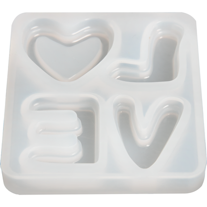 Light Gray Urban Crafter LOVE Silicone Mould 5.8x5x0.8cm Resin Moulds