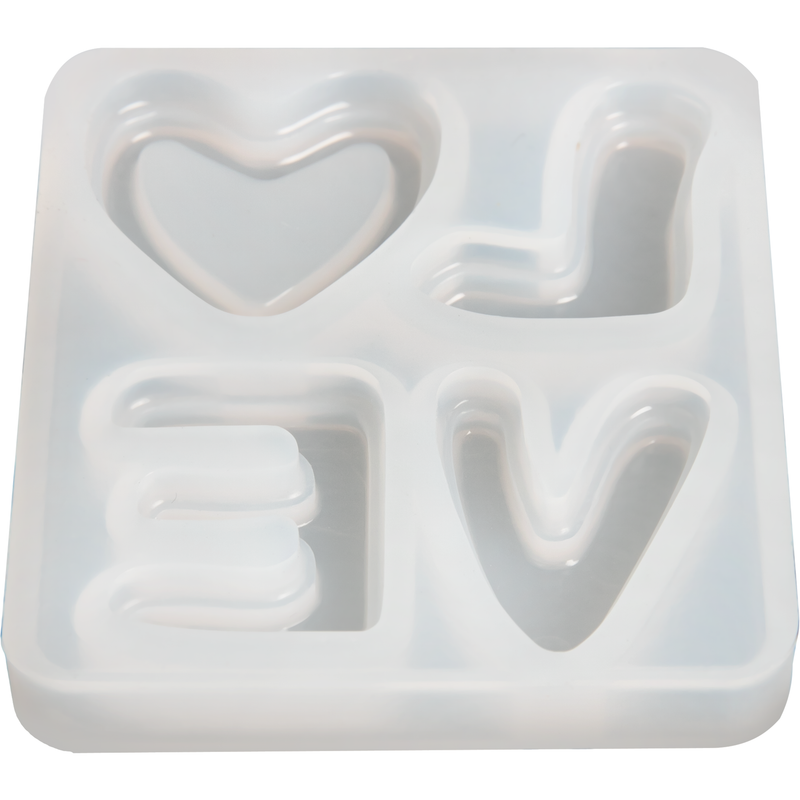 Light Gray Urban Crafter LOVE Silicone Mould 5.8x5x0.8cm Resin Craft