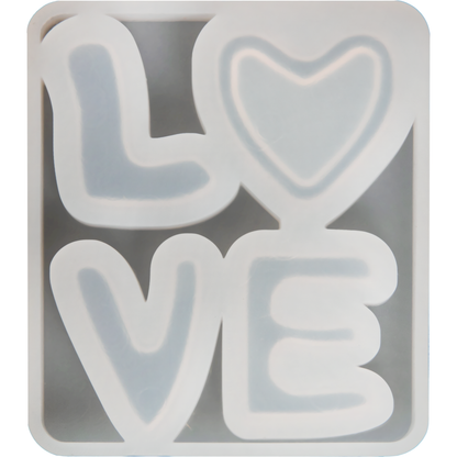 Light Gray Urban Crafter LOVE Silicone Mould 5.8x5x0.8cm Resin Moulds