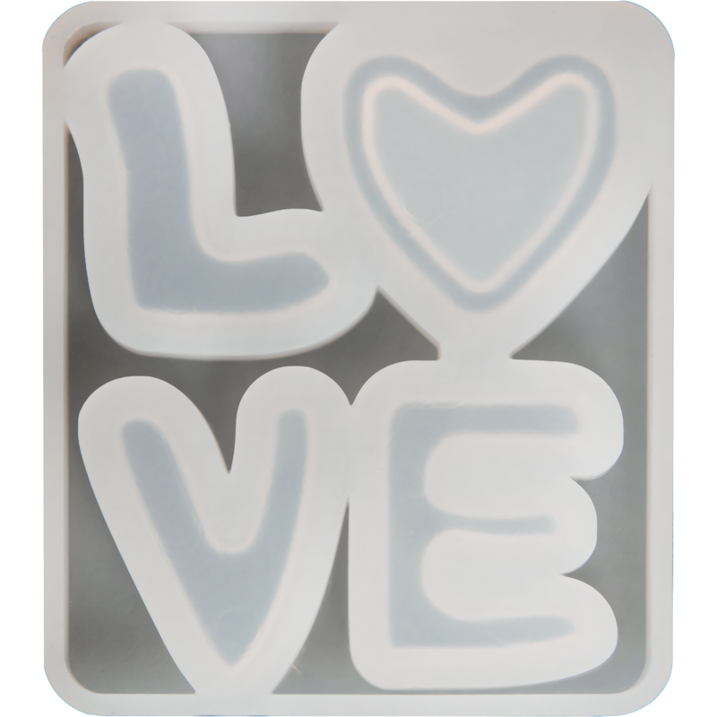 Light Gray Urban Crafter LOVE Silicone Mould 5.8x5x0.8cm Resin Craft