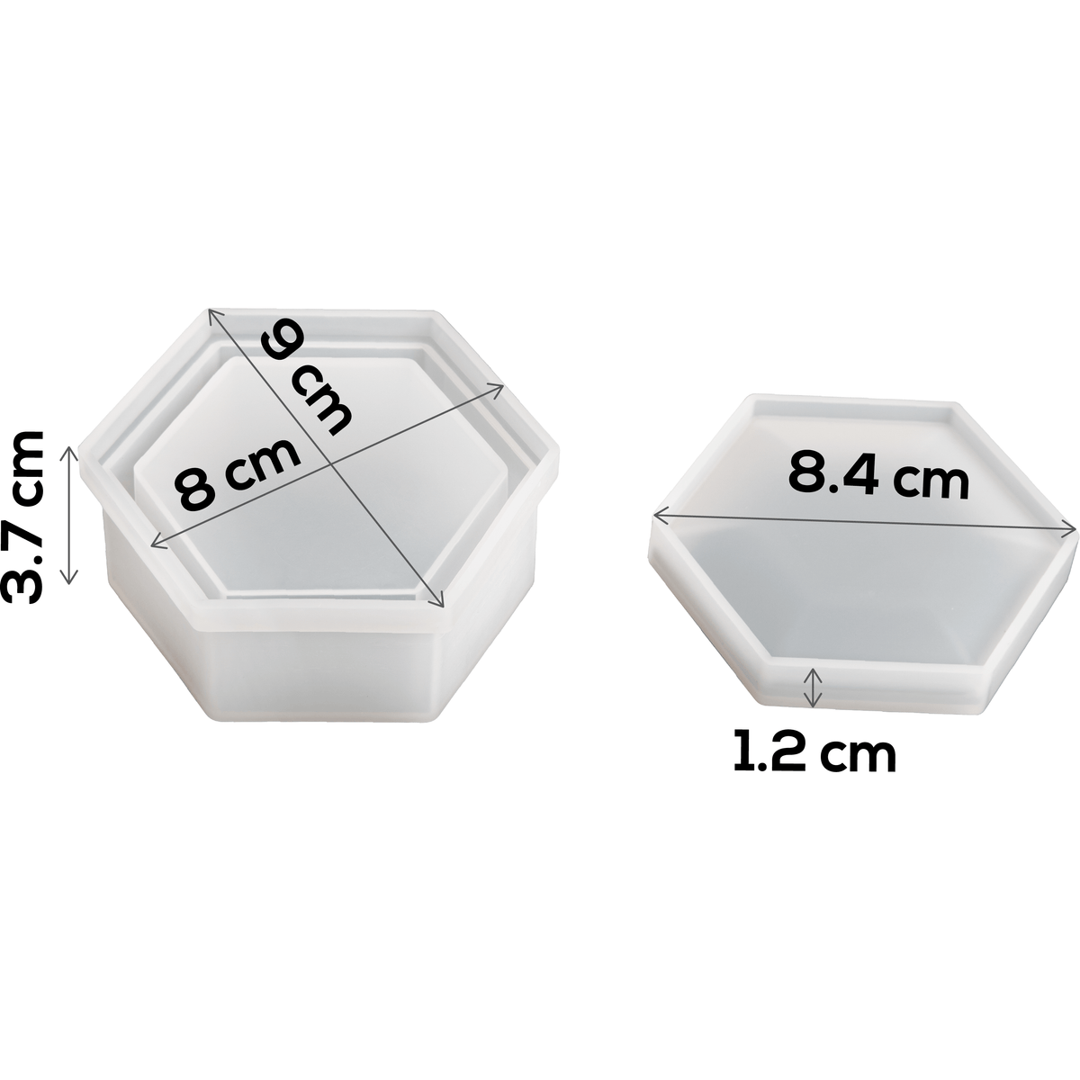 Light Gray Urban Crafter Silicone Hexagon Storage Mould 9x8x3.7cm Resin Moulds