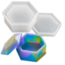 Light Gray Urban Crafter Silicone Hexagon Storage Mould 9x8x3.7cm Resin Moulds