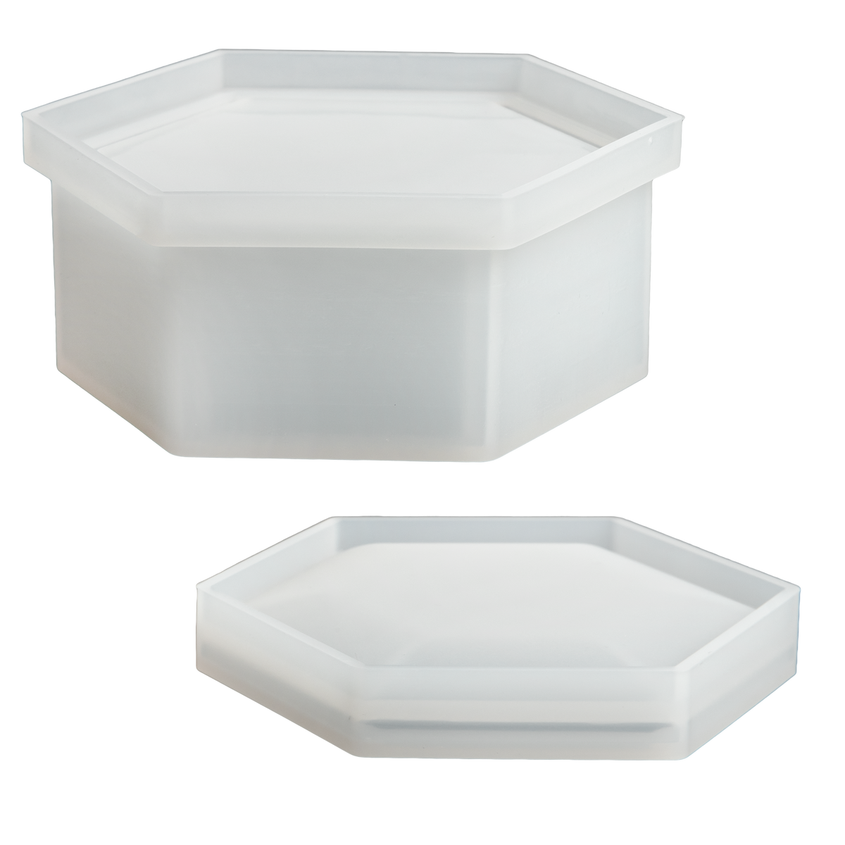 Light Gray Urban Crafter Silicone Hexagon Storage Mould 9x8x3.7cm Resin Moulds