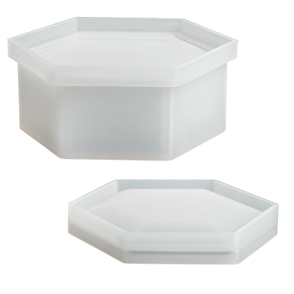 Light Gray Urban Crafter Silicone Hexagon Storage Mould 9x8x3.7cm Resin Moulds