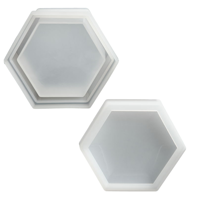 Gray Urban Crafter Silicone Hexagon Storage Mould 9x8x3.7cm Resin Craft