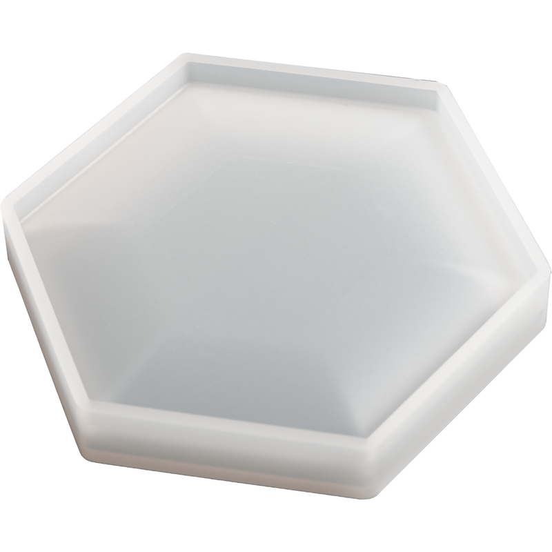 Light Gray Urban Crafter Silicone Hexagon Storage Mould 9x8x3.7cm Resin Craft