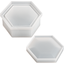 Light Gray Urban Crafter Silicone Hexagon Storage Mould 9x8x3.7cm Resin Moulds