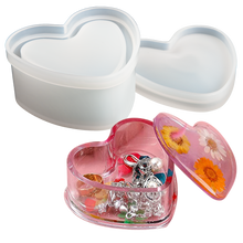 Light Gray Urban Crafter Heart Box  Silicone Mould 8x7.2x3.7cm Resin Moulds
