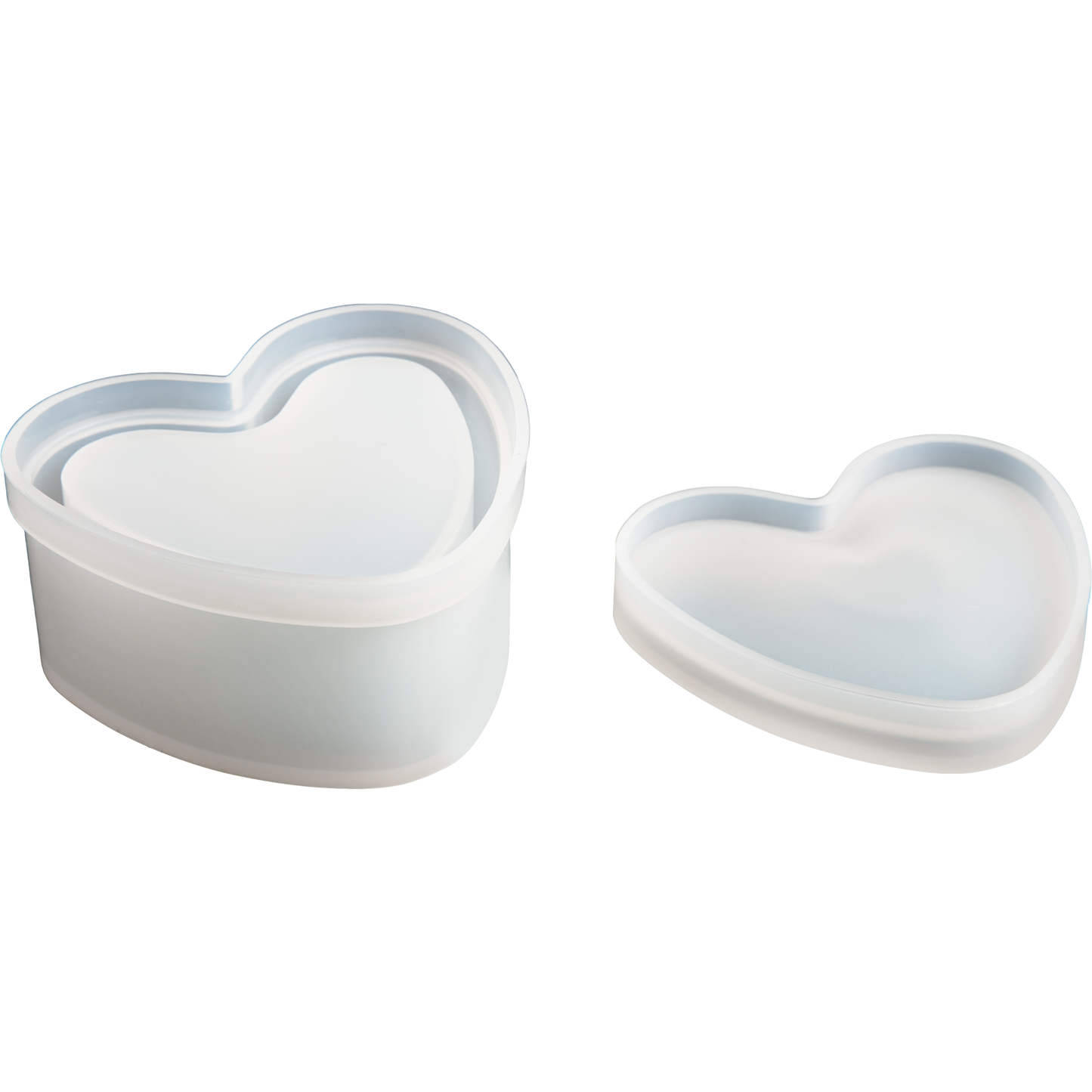 Light Gray Urban Crafter Heart Box  Silicone Mould 8x7.2x3.7cm Resin Moulds