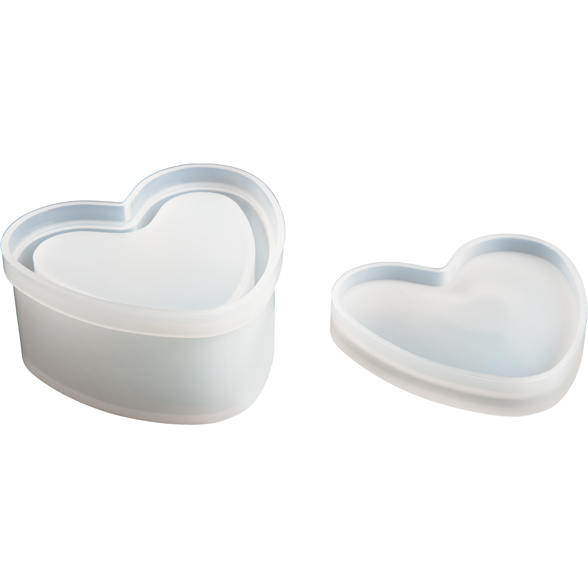 Light Gray Urban Crafter Heart Box  Silicone Mould 8x7.2x3.7cm Resin Moulds