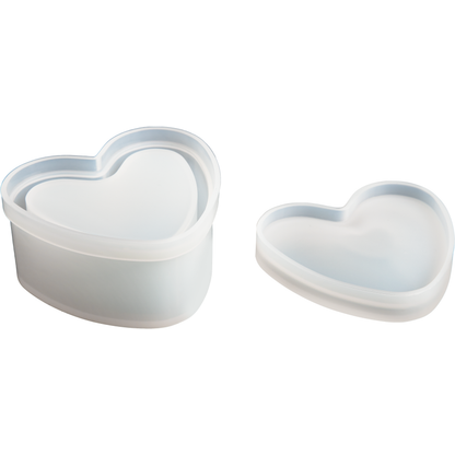 Light Gray Urban Crafter Heart Box  Silicone Mould 8x7.2x3.7cm Resin Moulds