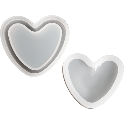 Light Gray Urban Crafter Heart Box  Silicone Mould 8x7.2x3.7cm Resin Moulds
