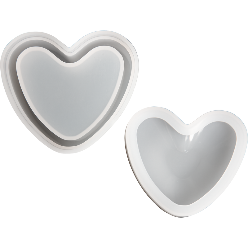 Light Gray Urban Crafter Heart Box  Silicone Mould 8x7.2x3.7cm Resin Craft
