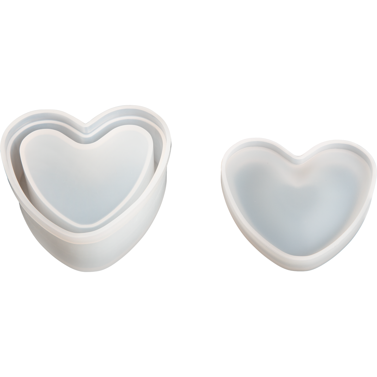 Light Gray Urban Crafter Heart Box  Silicone Mould 8x7.2x3.7cm Resin Moulds