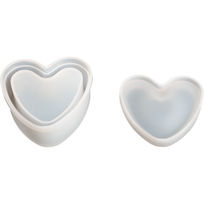 Light Gray Urban Crafter Heart Box  Silicone Mould 8x7.2x3.7cm Resin Moulds