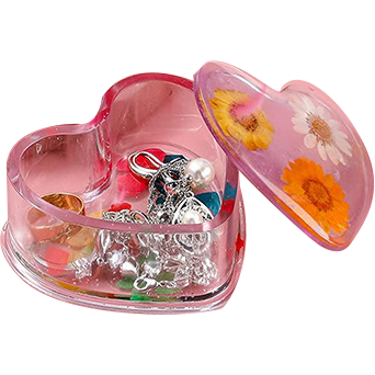 Rosy Brown Urban Crafter Heart Box  Silicone Mould 8x7.2x3.7cm Resin Moulds