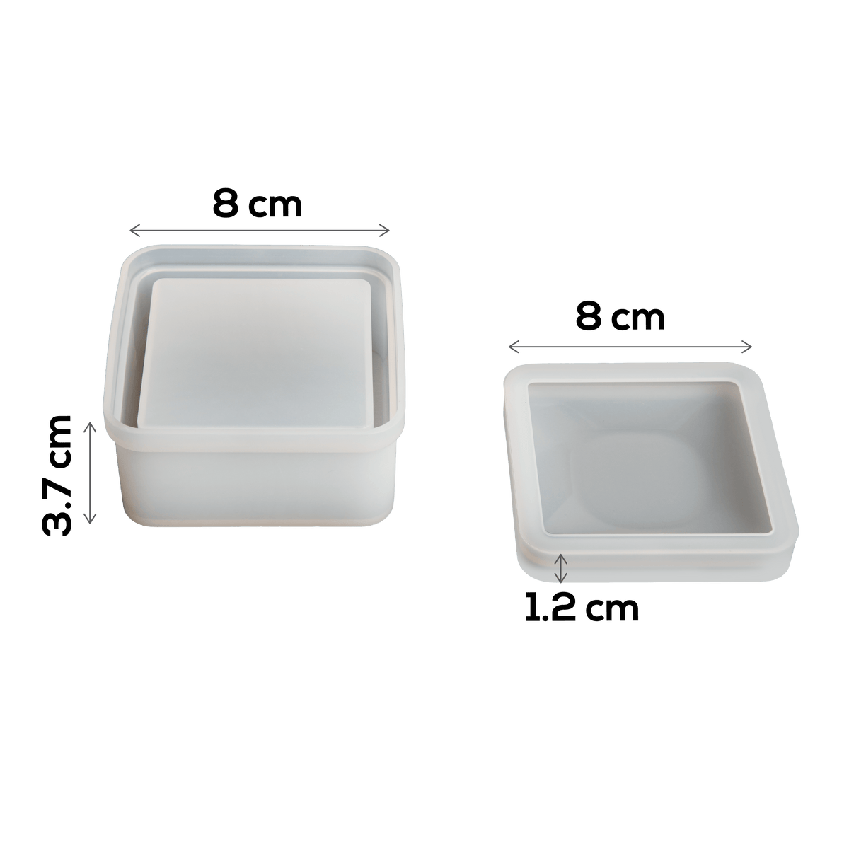 Gray Urban Crafter Square Box Silicone Mould 8x8x3.7cm Resin Moulds