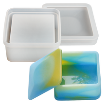 Light Gray Urban Crafter Square Box Silicone Mould 8x8x3.7cm Resin Moulds