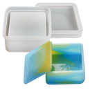Light Gray Urban Crafter Square Box Silicone Mould 8x8x3.7cm Resin Craft