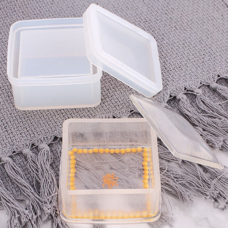 Gray Urban Crafter Square Box Silicone Mould 8x8x3.7cm Resin Craft