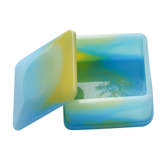 Medium Aquamarine Urban Crafter Square Box Silicone Mould 8x8x3.7cm Resin Craft