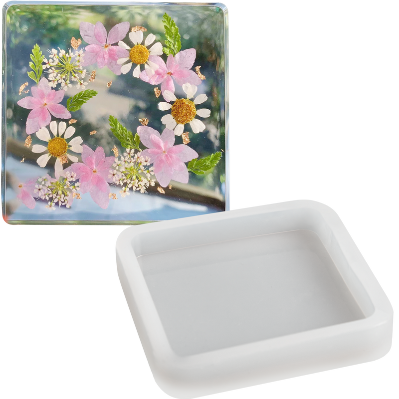 Light Gray Urban Crafter Silicone Square Mould coaster 5.9x5.9x1cm Resin Craft