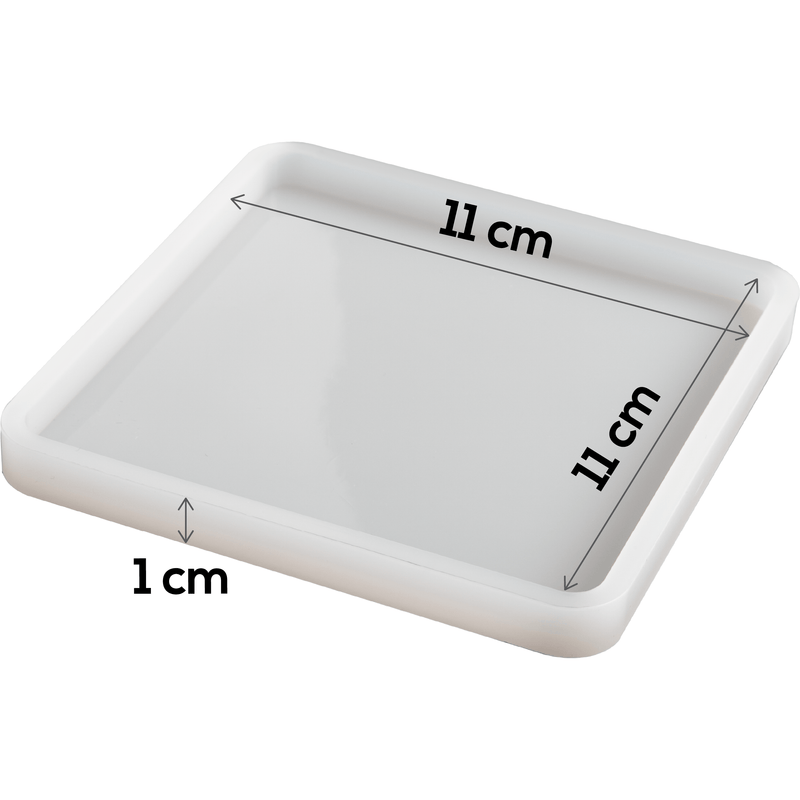 Light Gray Urban Crafter Silicone Square Mould coaster 11x11x1cm Resin Craft