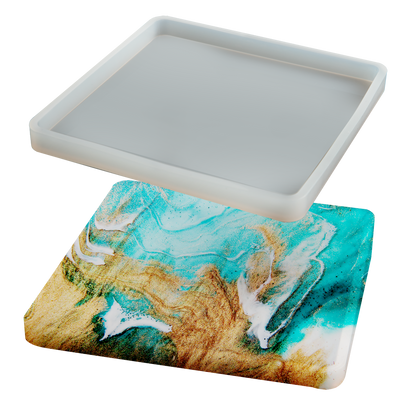 Gray Urban Crafter Silicone Square Mould coaster 13x13x1cm Resin Moulds