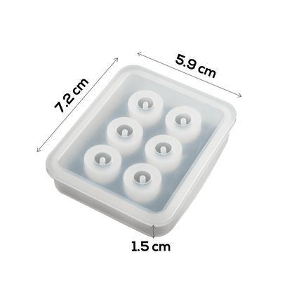 Light Gray Urban Crafter Silicone Mould Beads 7.2x5.9x1.5cm Resin Moulds