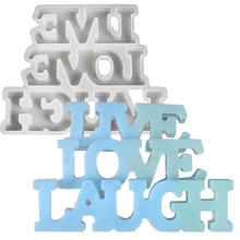 Light Steel Blue Urban Crafter Silicone words Mould 16x13x13.5cm - Live Love Laugh Resin Craft