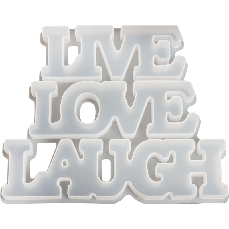 Light Gray Urban Crafter Silicone words Mould 16x13x13.5cm - Live Love Laugh Resin Craft