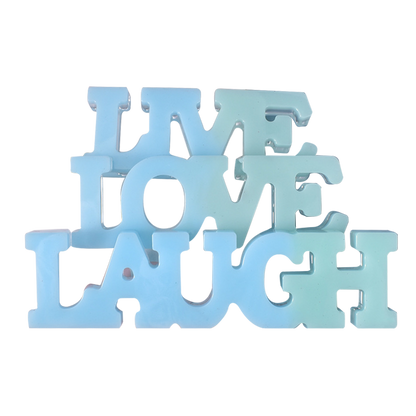 Light Steel Blue Urban Crafter Silicone words Mould 16x13x13.5cm - Live Love Laugh Resin Craft