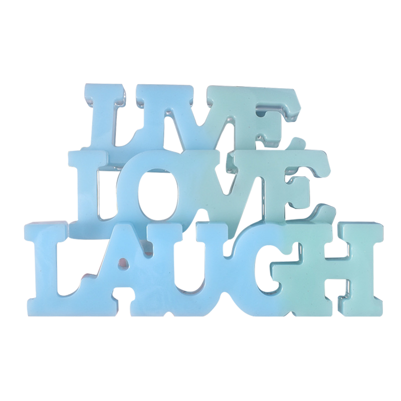 Light Steel Blue Urban Crafter Silicone words Mould 16x13x13.5cm - Live Love Laugh Resin Craft